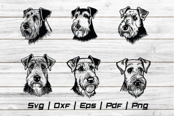 Airedale Dog Head SVG Review for Embroidery