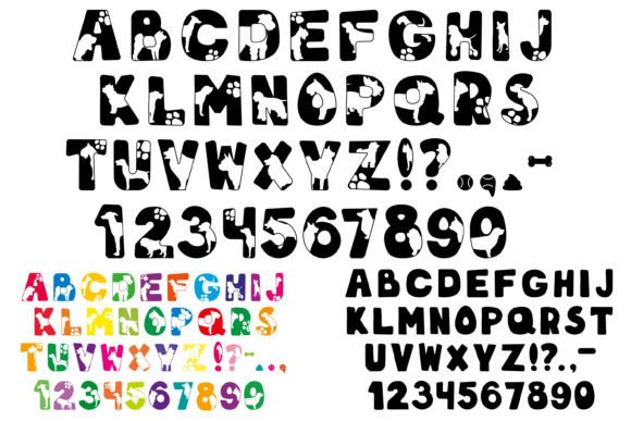 Dog Alphabet. Dog Font SVG Vector Review