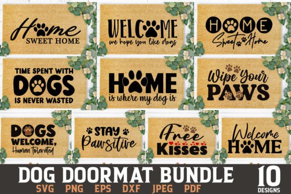Dog Doormats SVG Bundle 10 Designs