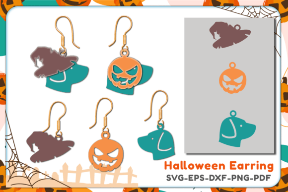 Halloween Earring Svg ,dog Pumpkin Trick