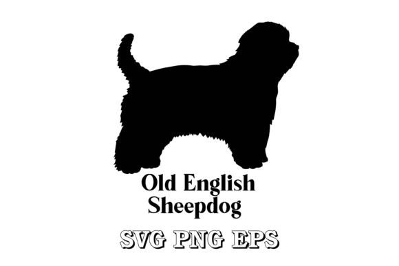 Old English Sheepdog Dog Silhouette SVG Review